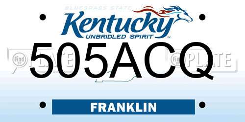 505ACQ Kentucky License Plate