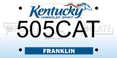 505CAT Kentucky License Plate