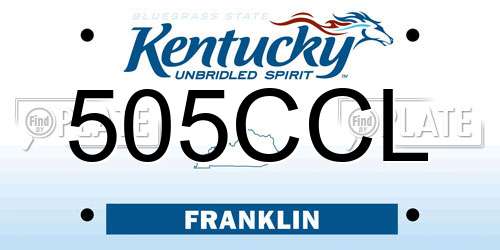 505CCL Kentucky License Plate