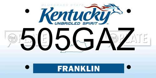 505GAZ Kentucky License Plate
