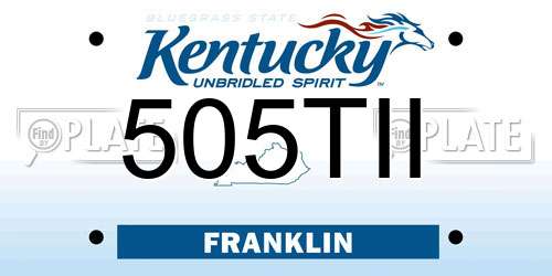 505TII Kentucky License Plate