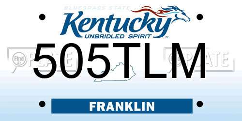 505TLM Kentucky License Plate