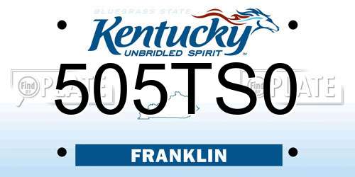 505TS0 Kentucky License Plate