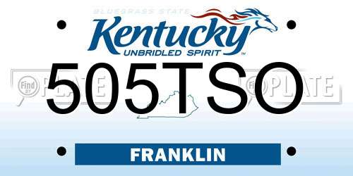 505TSO Kentucky License Plate