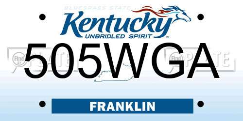 505WGA Kentucky License Plate