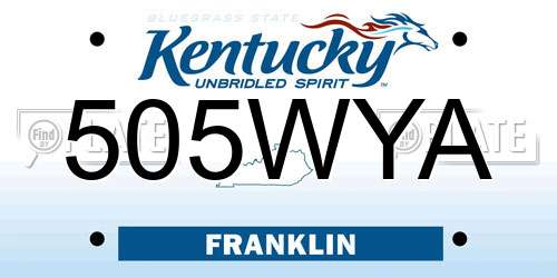 505WYA Kentucky License Plate