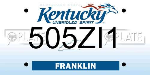 505ZI1 Kentucky License Plate
