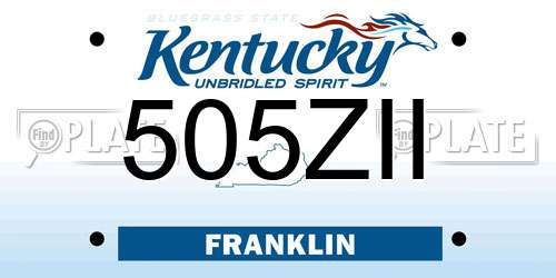 505ZII Kentucky License Plate