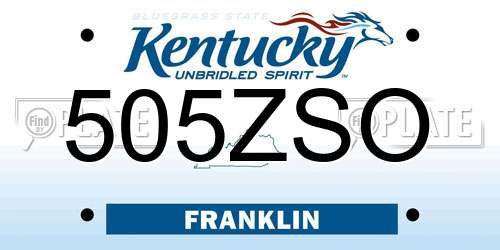 505ZSO Kentucky License Plate