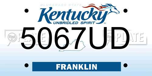 5067UD Kentucky License Plate