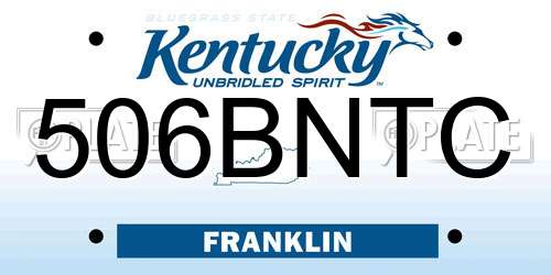 506BNTC Kentucky License Plate