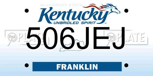 506JEJ Kentucky License Plate