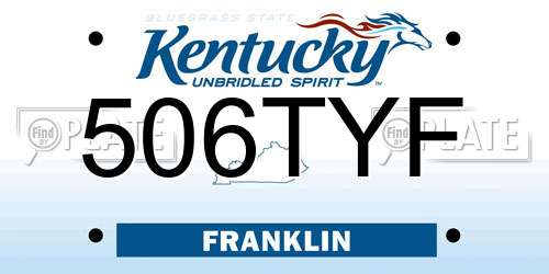 506TYF Kentucky License Plate