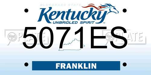 5071ES Kentucky License Plate