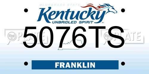 5076TS Kentucky License Plate