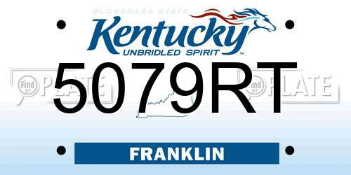 5079RT Kentucky License Plate