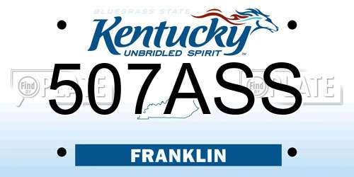 507ASS Kentucky License Plate