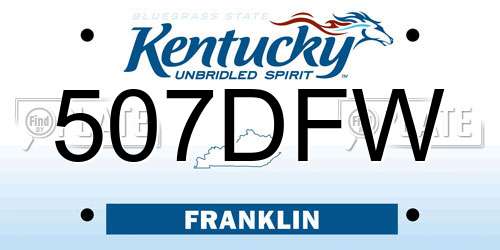 507DFW Kentucky License Plate