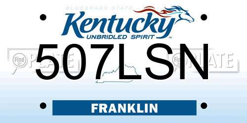 507LSN Kentucky License Plate