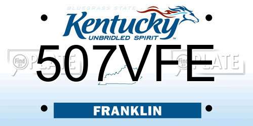 507VFE Kentucky License Plate