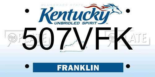 507VFK Kentucky License Plate