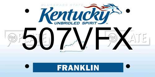 507VFX Kentucky License Plate