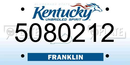 5080212 Kentucky License Plate