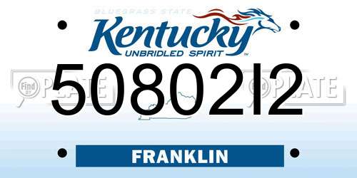 50802I2 Kentucky License Plate