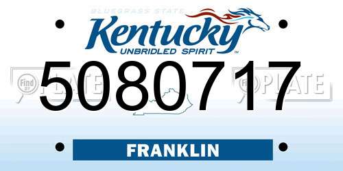 5080717 Kentucky License Plate