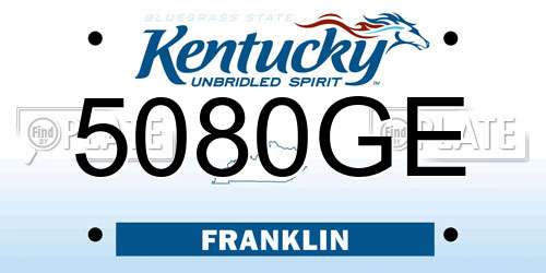 5080GE Kentucky License Plate