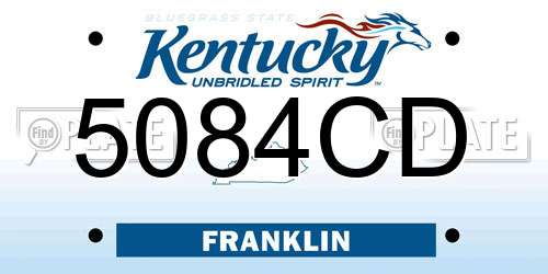 5084CD Kentucky License Plate