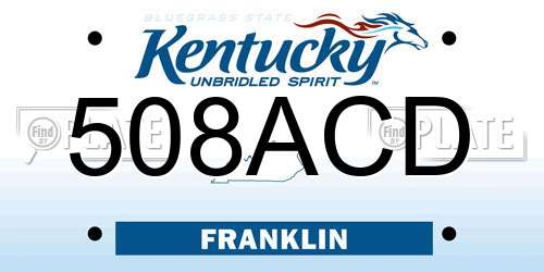 508ACD Kentucky License Plate