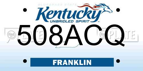 508ACQ Kentucky License Plate