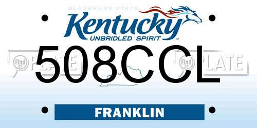 508CCL Kentucky License Plate