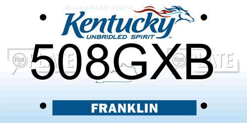 508GXB Kentucky License Plate