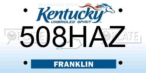 508HAZ Kentucky License Plate