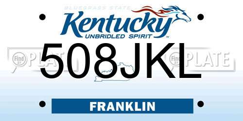 508JKL Kentucky License Plate