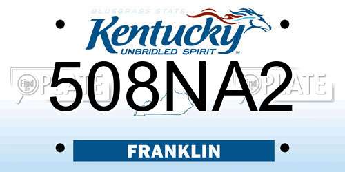 508NA2 Kentucky License Plate