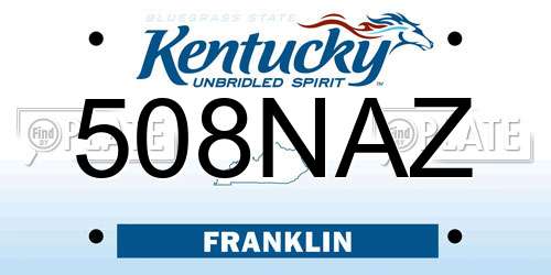 508NAZ Kentucky License Plate