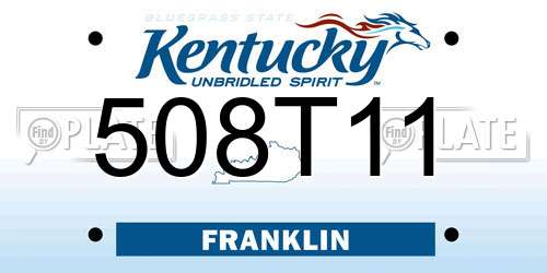 508T11 Kentucky License Plate