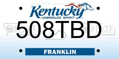508TBD Kentucky License Plate