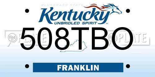 508TBO Kentucky License Plate