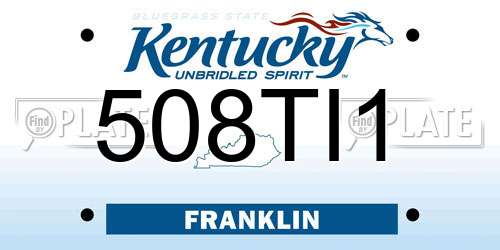 508TI1 Kentucky License Plate
