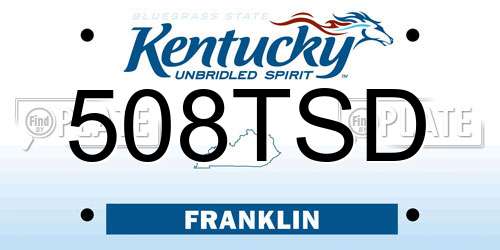 508TSD Kentucky License Plate
