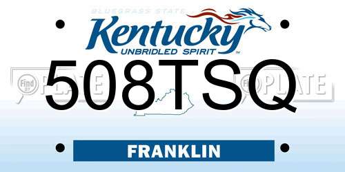 508TSQ Kentucky License Plate