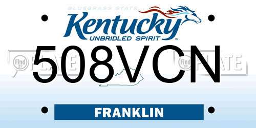 508VCN Kentucky License Plate