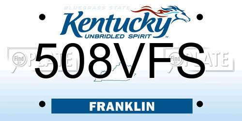 508VFS Kentucky License Plate