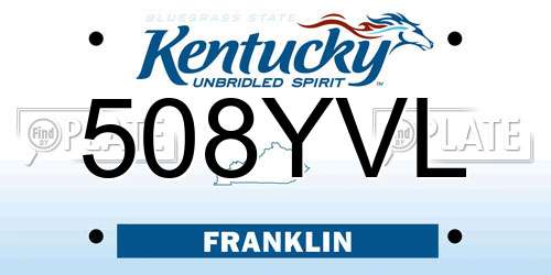 508YVL Kentucky License Plate