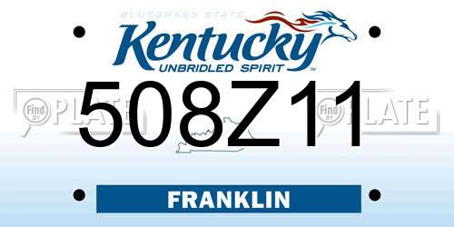 508Z11 Kentucky License Plate