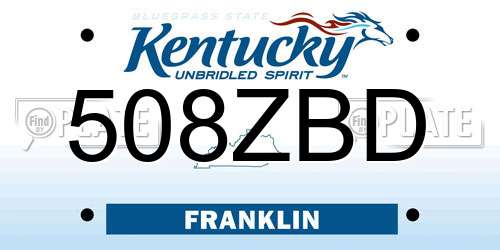 508ZBD Kentucky License Plate
